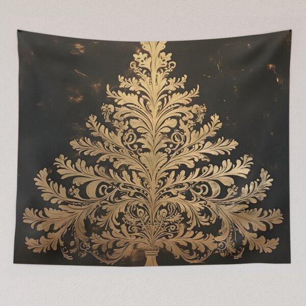 Item preview, Gold leaf stencil art Christmas tree designed and sold by dcrc.