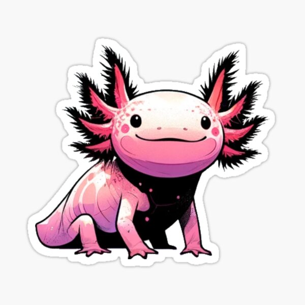 Vista previa del artículo con la obra «Axolotl feliz y sonriente», diseñado y vendido por crea8iveway.