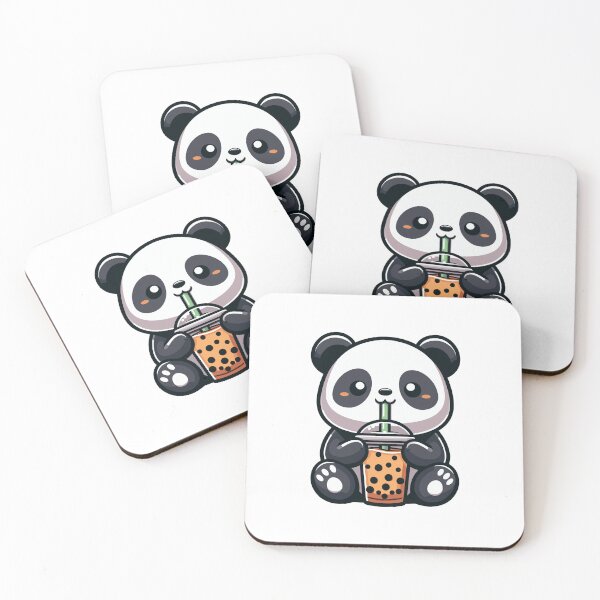 Item preview, Panda Bear Cub with Boba Tea designed and sold by cave-canvas.