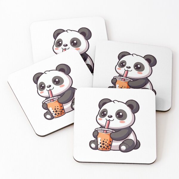 Item preview, Kawaii Panda with Boba tea designed and sold by cave-canvas.
