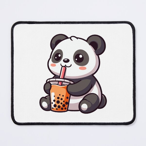 Item preview, Kawaii Panda with Boba tea designed and sold by cave-canvas.