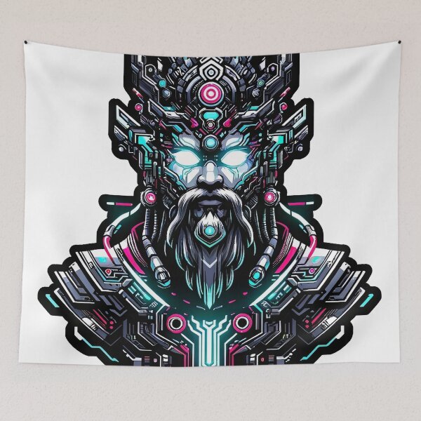 Item preview, Futuristic Glowing Cybernetic God designed and sold by psychcyberpunk.