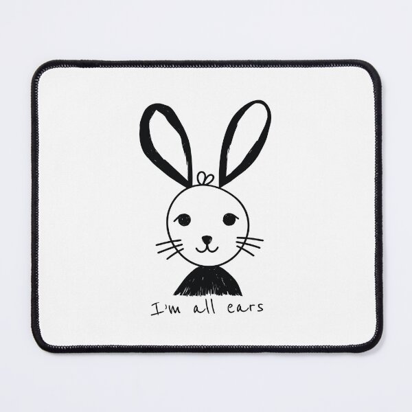 Item preview, I'm All Ears - Cute Bunny Doodle designed and sold by MadSwellDesigns.