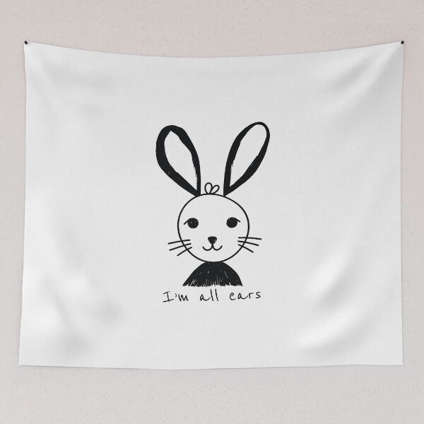 Item preview, I'm All Ears - Cute Bunny Doodle designed and sold by MadSwellDesigns.