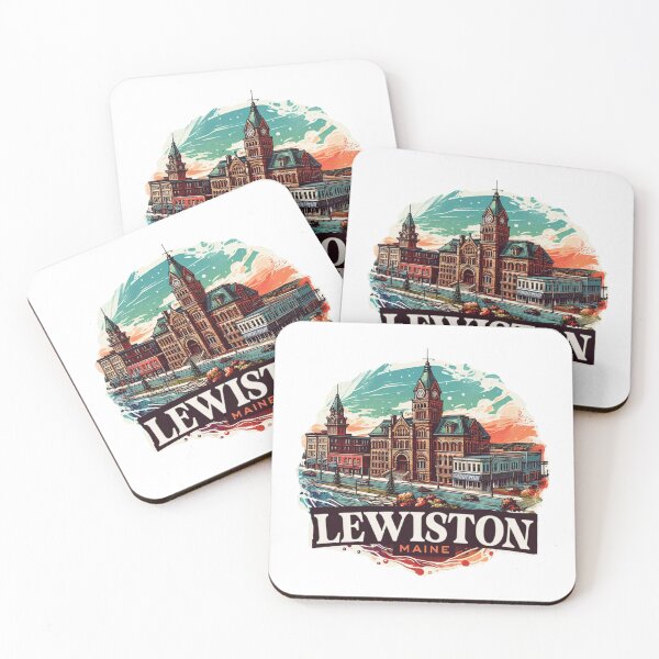 Artikelvorschau, Lewiston Maine Aquarell Illustration entworfen und verkauft von PaintMeWorld.