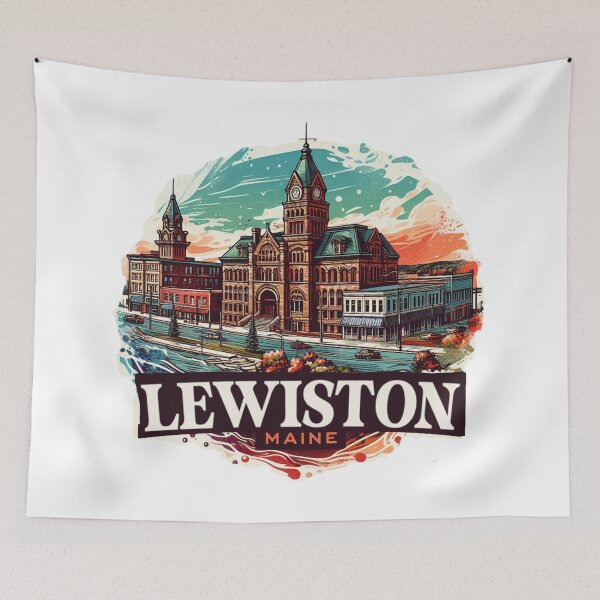 Artikelvorschau, Lewiston Maine Aquarell Illustration entworfen und verkauft von PaintMeWorld.