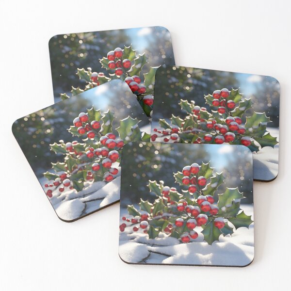 Item preview, Christmas holly photo print designed and sold by dcrc.