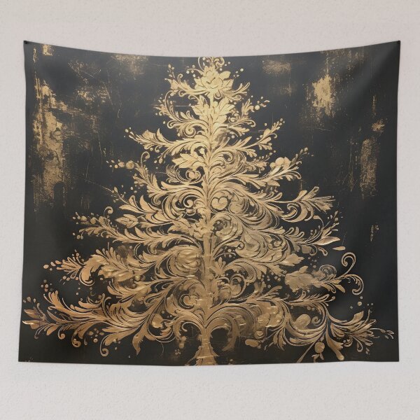 Item preview, Gold leaf stencil art Christmas tree designed and sold by dcrc.