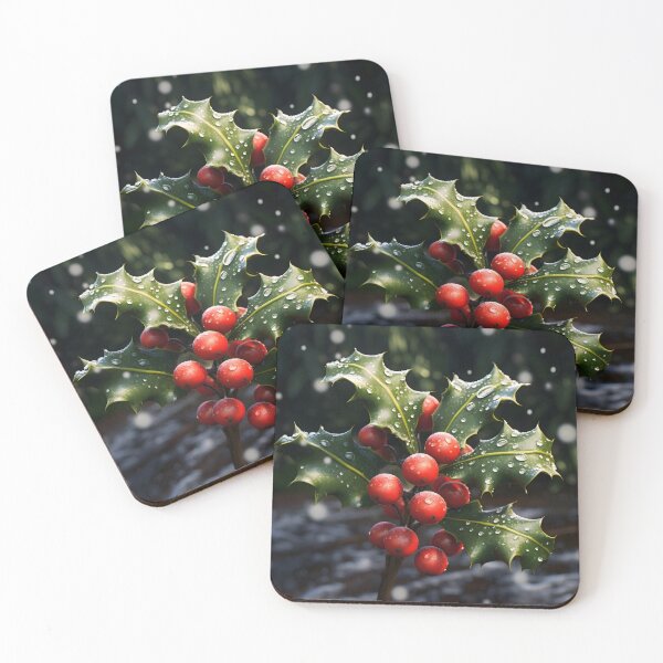 Item preview, Christmas holly photo print designed and sold by dcrc.