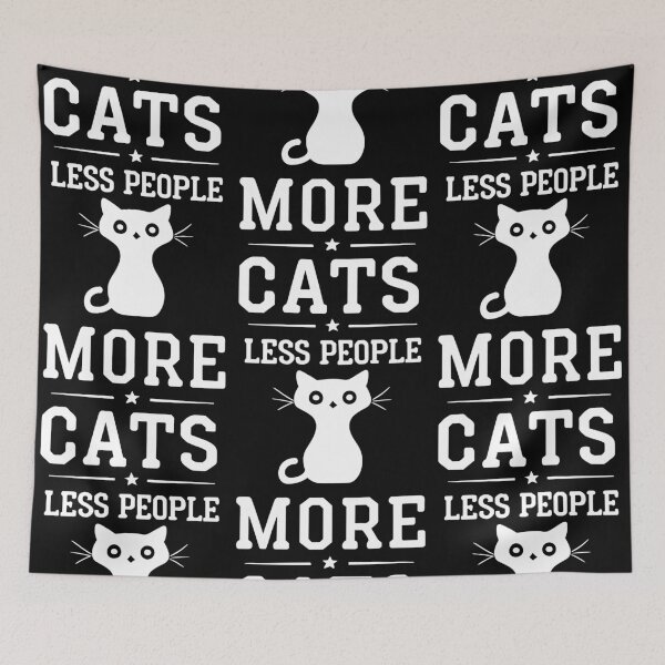 Item preview, my Motto: More Cats Less People /white/ designed and sold by EmeraldeaArt.