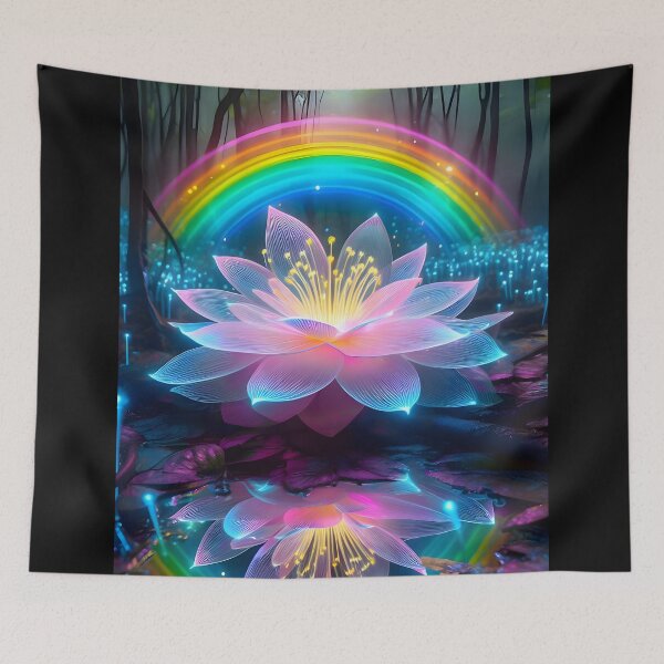 Item preview, Glowing Solitude: Bioluminescent Bloom in Enchanted Forest designed and sold by AI-Only Creations.