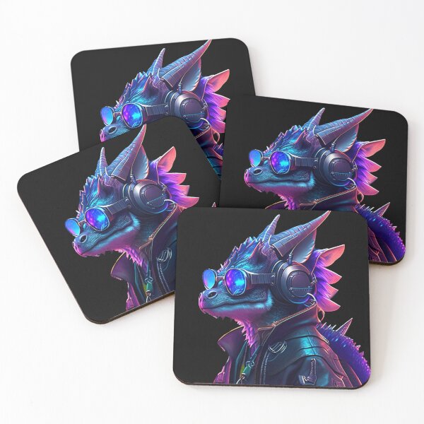 Item preview, Cityscape Serenade: Cute Dragon with Headphones and Glasses designed and sold by GranitTR.