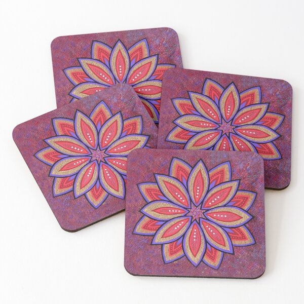 Item preview, ZEN art-tile (maroon, purple, abstract, multimedia art) designed and sold by gotecreations.