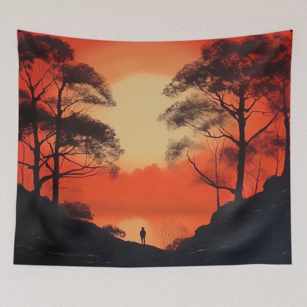 Item preview, Dawn's Silhouette | Lone Figure and Nature Watching Sunrise, designed and sold by FairX.
