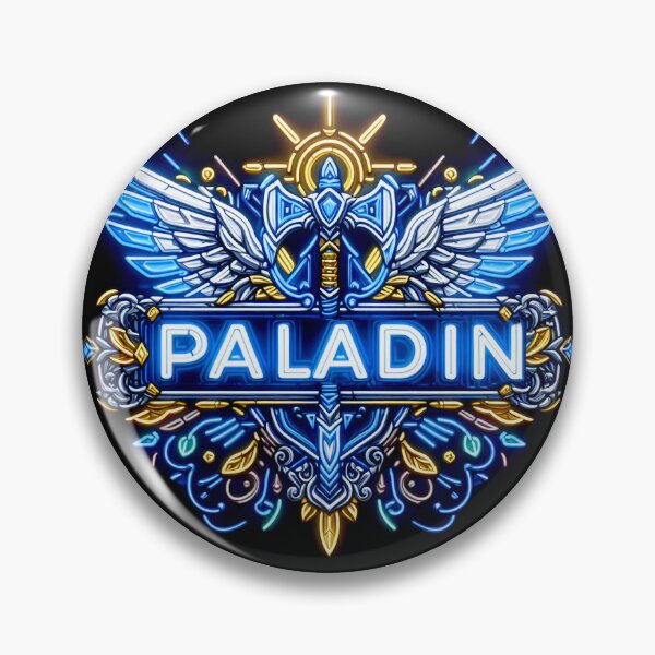 Vista previa del artículo con la obra «Cresta de neón inspirada en Paladin World of Warcraft», diseñado y vendido por CandyCrab.