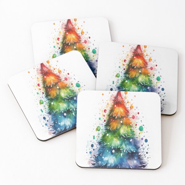 Item preview, colorful christmas tree with star on top designed and sold by Lanartdesign.