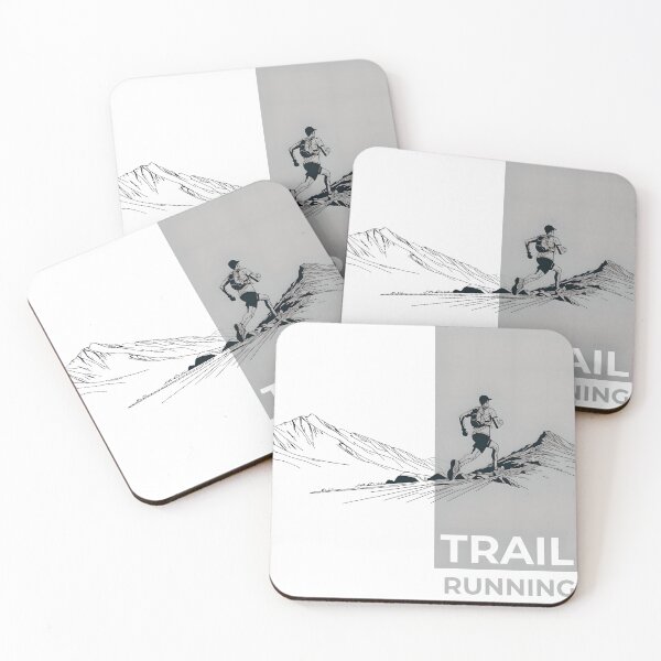 Item preview, Trail running draw minimalist runner mountains designed and sold by OutdoorMemories.