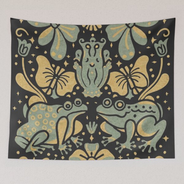 Item preview, Vintage Meadowcore Cottagecore Frogs Butterfly Flower Aesthetic designed and sold by MeadowLoom.