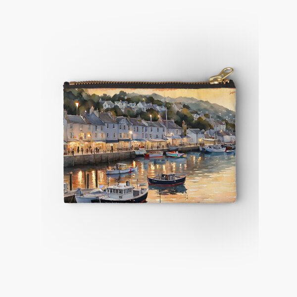 Item preview, Looe Harbour: Watercolor Sunset Beauty in Cornwall designed and sold by LSVart.