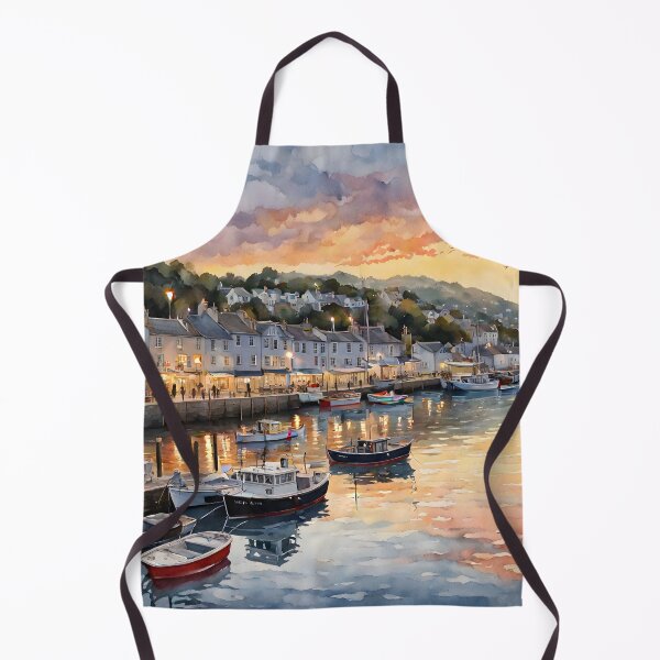 Item preview, Looe Harbour: Watercolor Sunset Beauty in Cornwall designed and sold by LSVart.