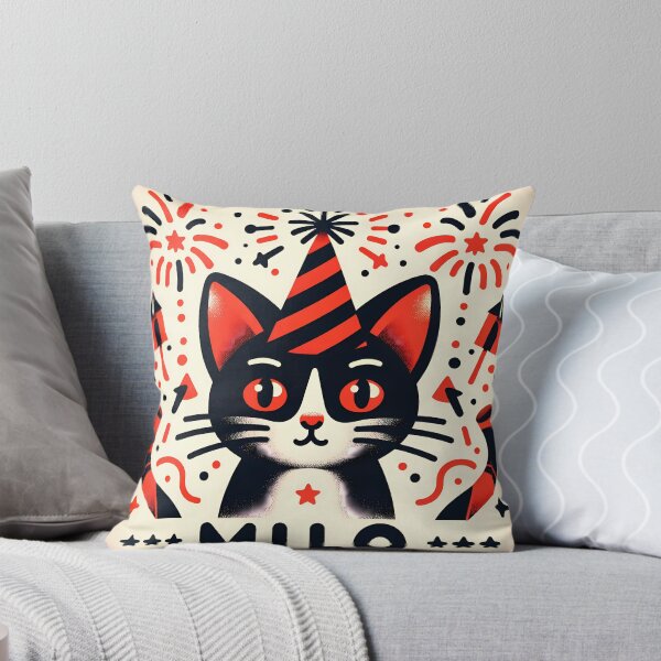 Item preview, Festive Cat with Party Hat Illustration designed and sold by FayeWong.