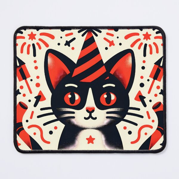 Item preview, Festive Cat with Party Hat Illustration designed and sold by FayeWong.