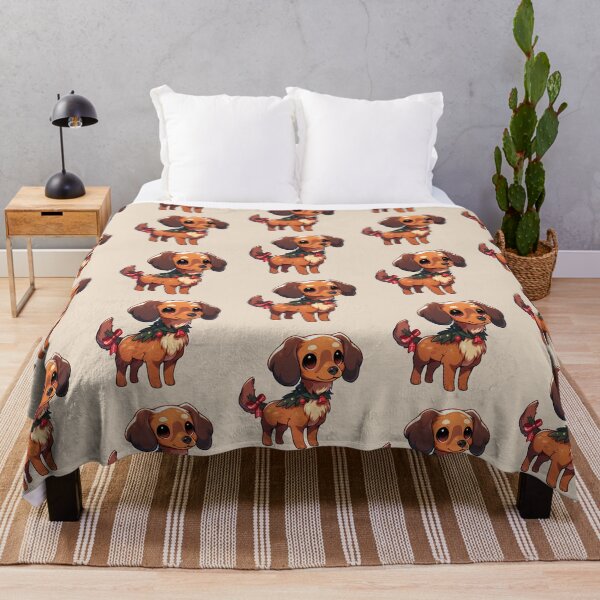 Item preview, Cute Kawaii Happy Christmas Dachshund Dog designed and sold by CozyKawaiiArt.