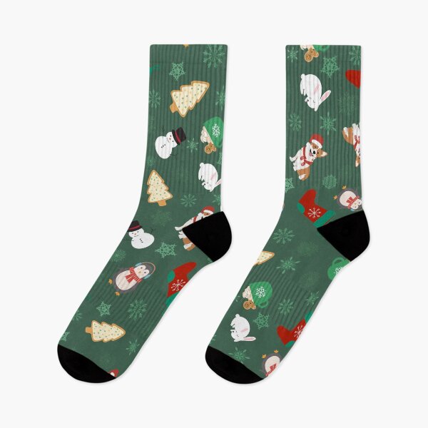 Item preview, Navidad verde y blanca con perros designed and sold by Eunoia-ikigai.
