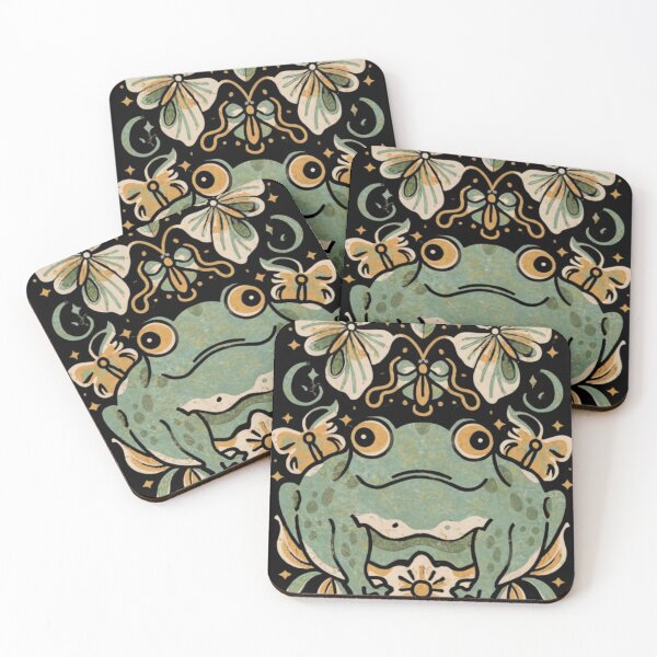 Item preview, Retro Meadowcore Cottagecore Frogs Butterfly Art Aesthetic designed and sold by MeadowLoom.
