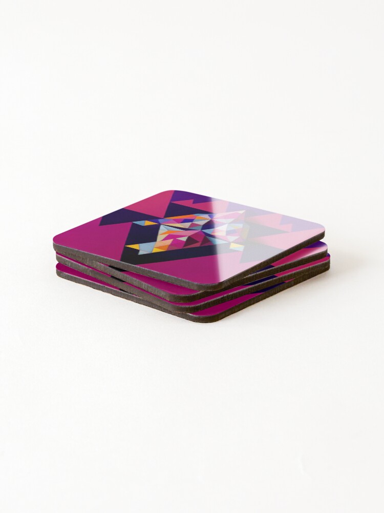 Thumbnail 4 of 5, Coasters (Set of 4), Grandomastery Abstract Triangles designed and sold by Grandomastery.