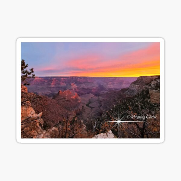 Sunrise, Bright Angel Trail, Grand Canyon, From CelebratingChrist.com, ccnow.info Sticker