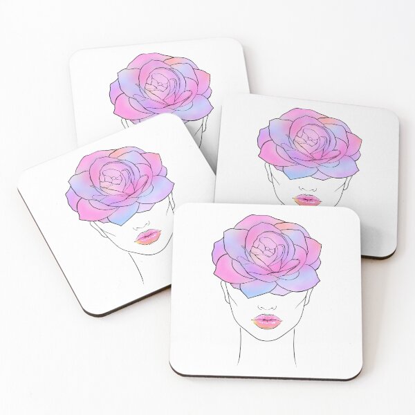 Item preview, Woman with a rose flower on her head. designed and sold by kiyanochka.