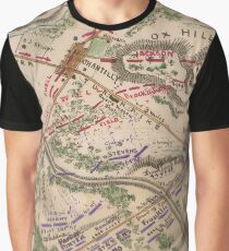 Vintage Map of The Battle of Chantilly (1865) Graphic T-Shirt