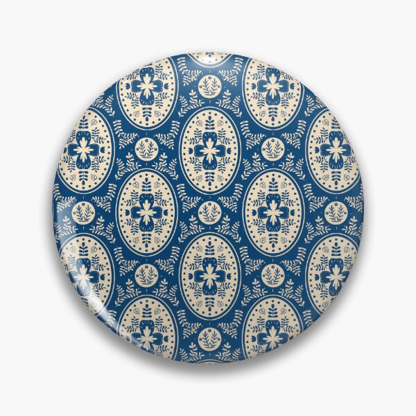 Item preview, Blue Slovak Folklore Inspired Floral Seamless Pattern  designed and sold by LenkaDesign.