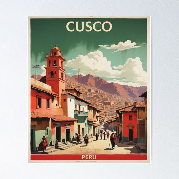 Item preview, Cusco Peru Vintage Poster Tourism designed and sold by TravelersGems.