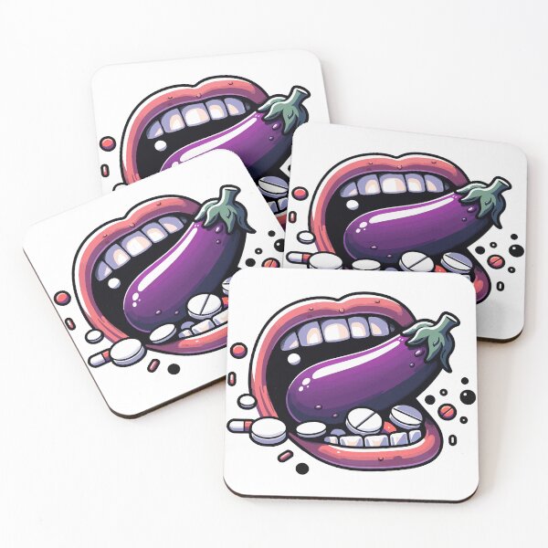 Item preview, Mouth Chewing Eggplant & Pills designed and sold by LexicalLegend.