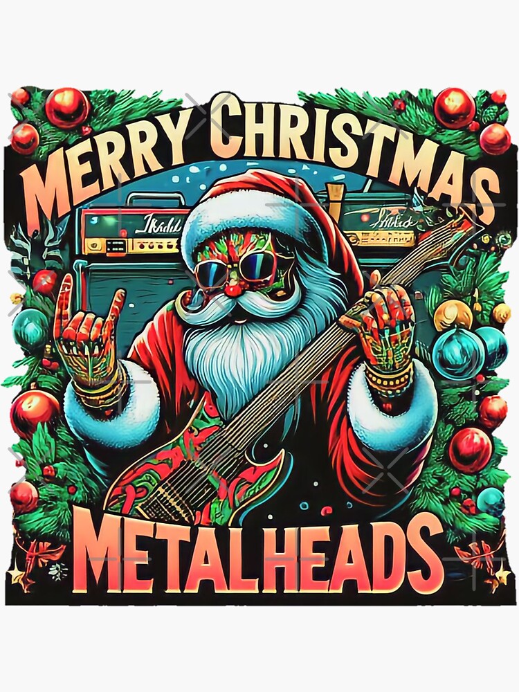 Thumbnail 3 of 3, Sticker, Merry Christmas metalheads designed and sold by Coollzone.