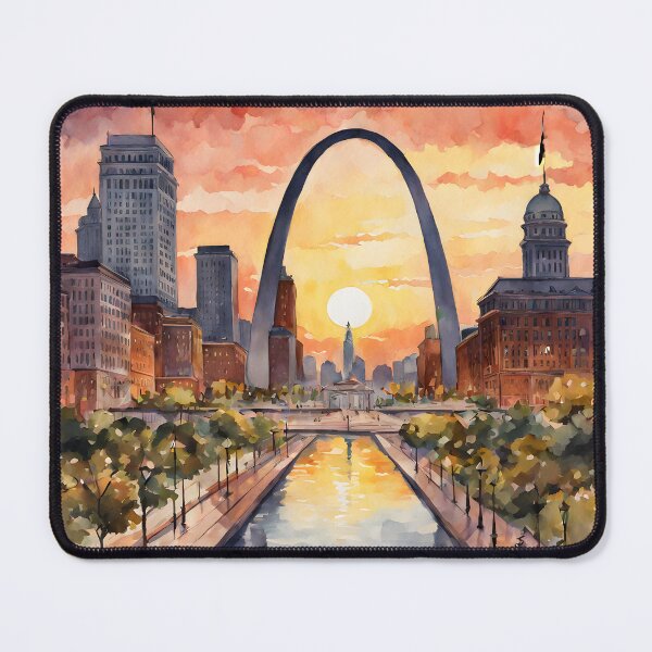 Item preview, Sunset Splendor at St. Louis Gateway Arch - USA Watercolor Scenic View designed and sold by LSVart.