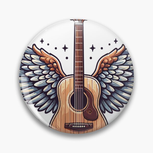 Item preview, Guitar with wings in comic style designed and sold by LongIslandDesgn.