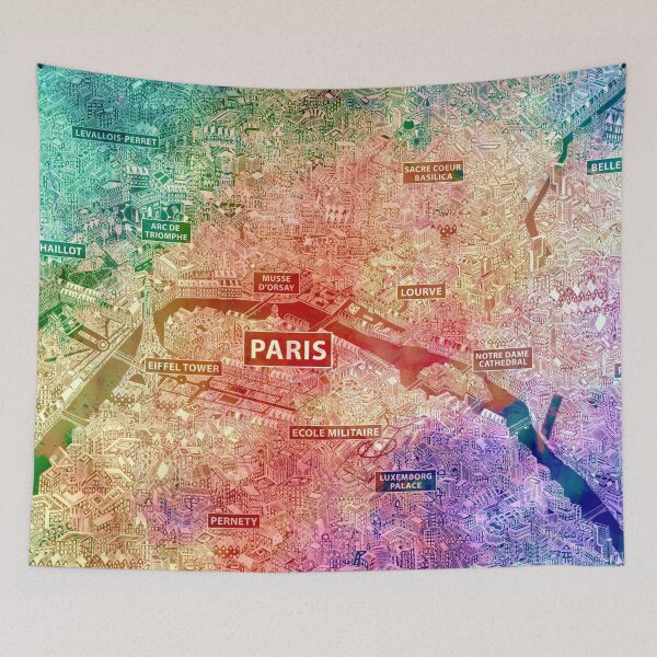Item preview, Paris France rainbow color map designed and sold by oliver polanski.