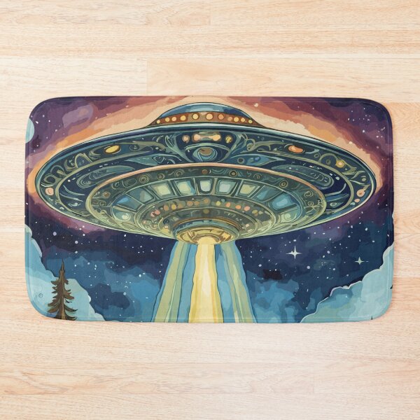 Item preview, Celestial Visit Art Nouveau UFO Encounter Illustration designed and sold by ElLocoMus.
