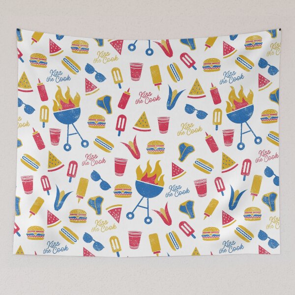 Item preview, Summer BBQ in Americana Palette  designed and sold by latheandquill.
