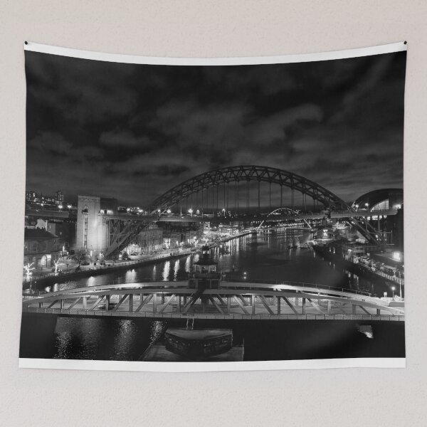 Item preview, The River Tyne at Night - Monochrome (2) designed and sold by Violaman.