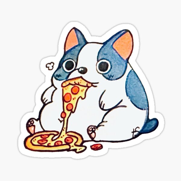 Vista previa del artículo con la obra «Amante de la pizza gordita de Boston Terrier», diseñado y vendido por ColorJunkie.
