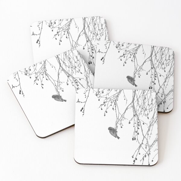 Item preview, Those lovely hidden seeds. Mealy redpoll bw designed and sold by Jouko Lehto Photography.