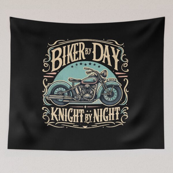 Item preview, Vintage Biker by Day, Knight by Night Bike Lovers designed and sold by CG Studio.