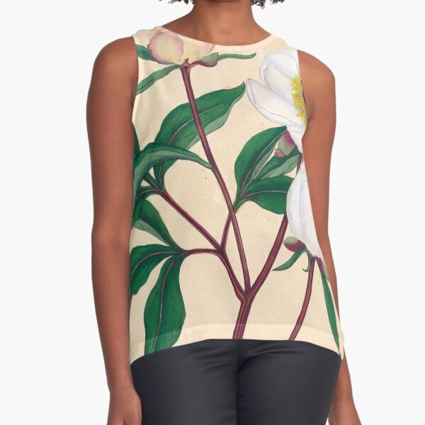 Botanical illustration: Peonies by Henry Charles Andrews – State Library Victoria Sleeveless Top