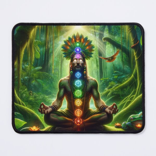 Item preview, Psychedelic Jungle Odyssey: Shamanic Chakra Meditation Visionary Painting designed and sold by Mystikos Art.