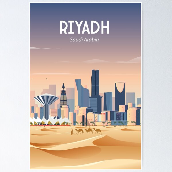 Item preview, Saudi Arabia Riyadh travel poster designed and sold by Arctic frame studio.