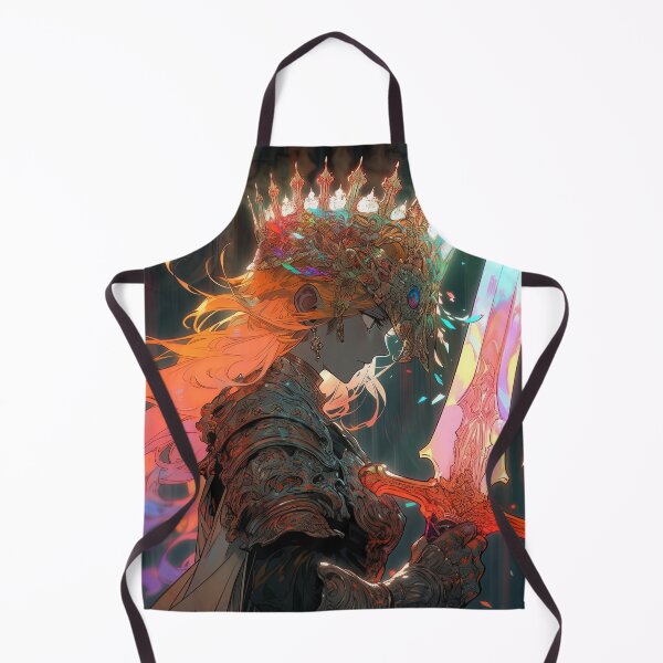 Item preview, Fantasy Warrior Fiery Aura Illuminated Crown Anime Girl designed and sold by bubblegoth.